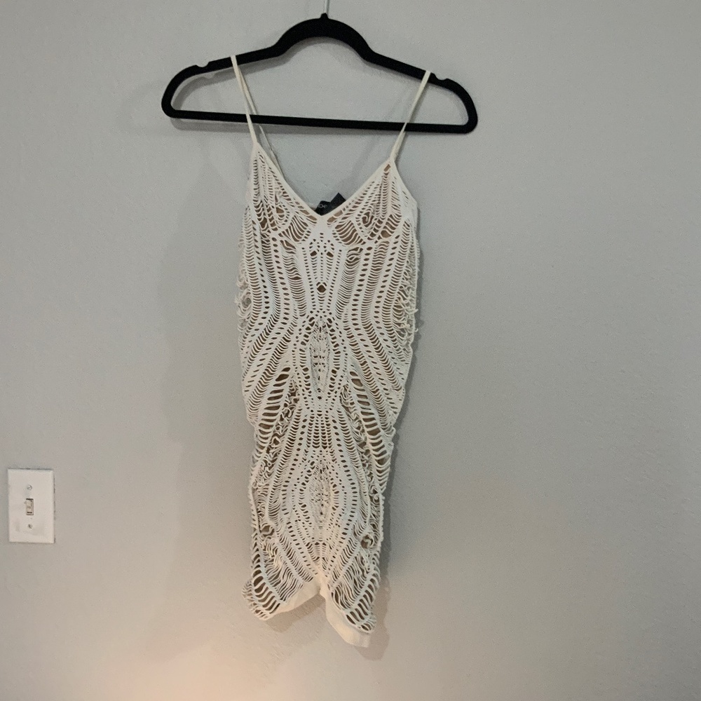 Bebe white knit bodycon dress. Size: P/S